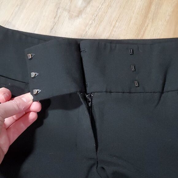 💜Vintage Express Black Editor Wide Waistband Pants Size 4 - Picture 3 of 7